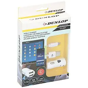 Calitate excelentă - Dunlop încărcător auto 2xUsb 2.1A + cablu de încărcare Type C 1M