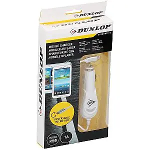 Preț avantajos - Incarcator telefon micro Usb 1A 140cm cu 2 parti Dunlop