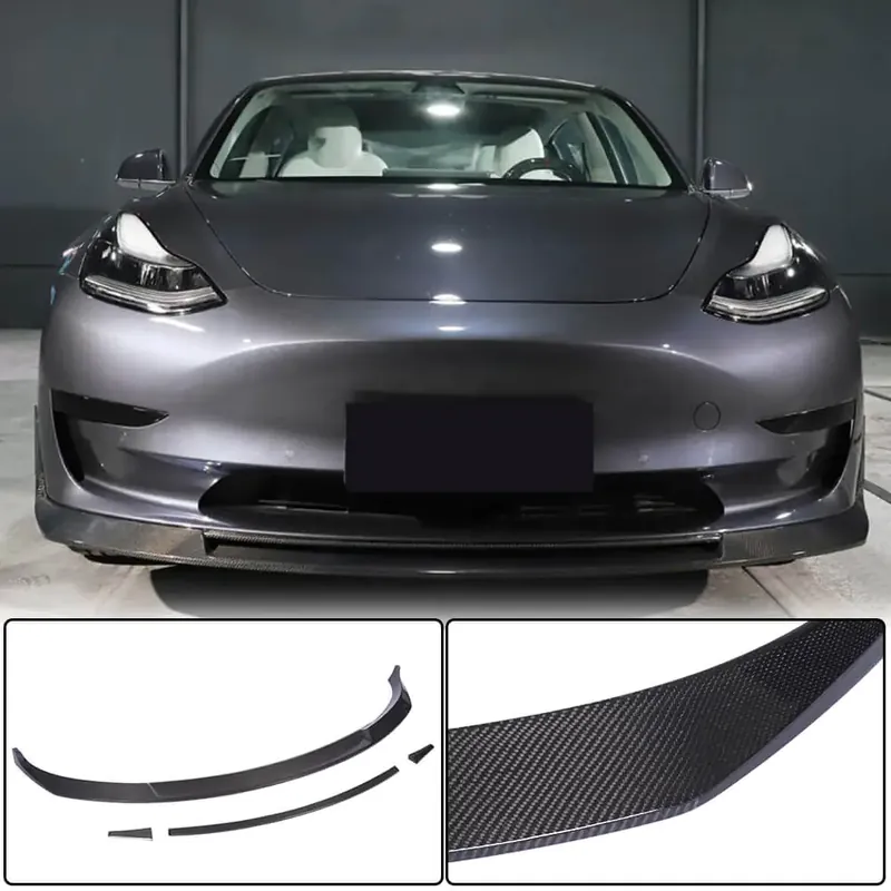 Tesla Model 3 2017- Prelungire Bara Fata Lip V2 (2017-2023, Carbon) | Reducere exclusivă